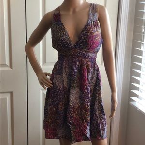 V-neck Colorful Dress